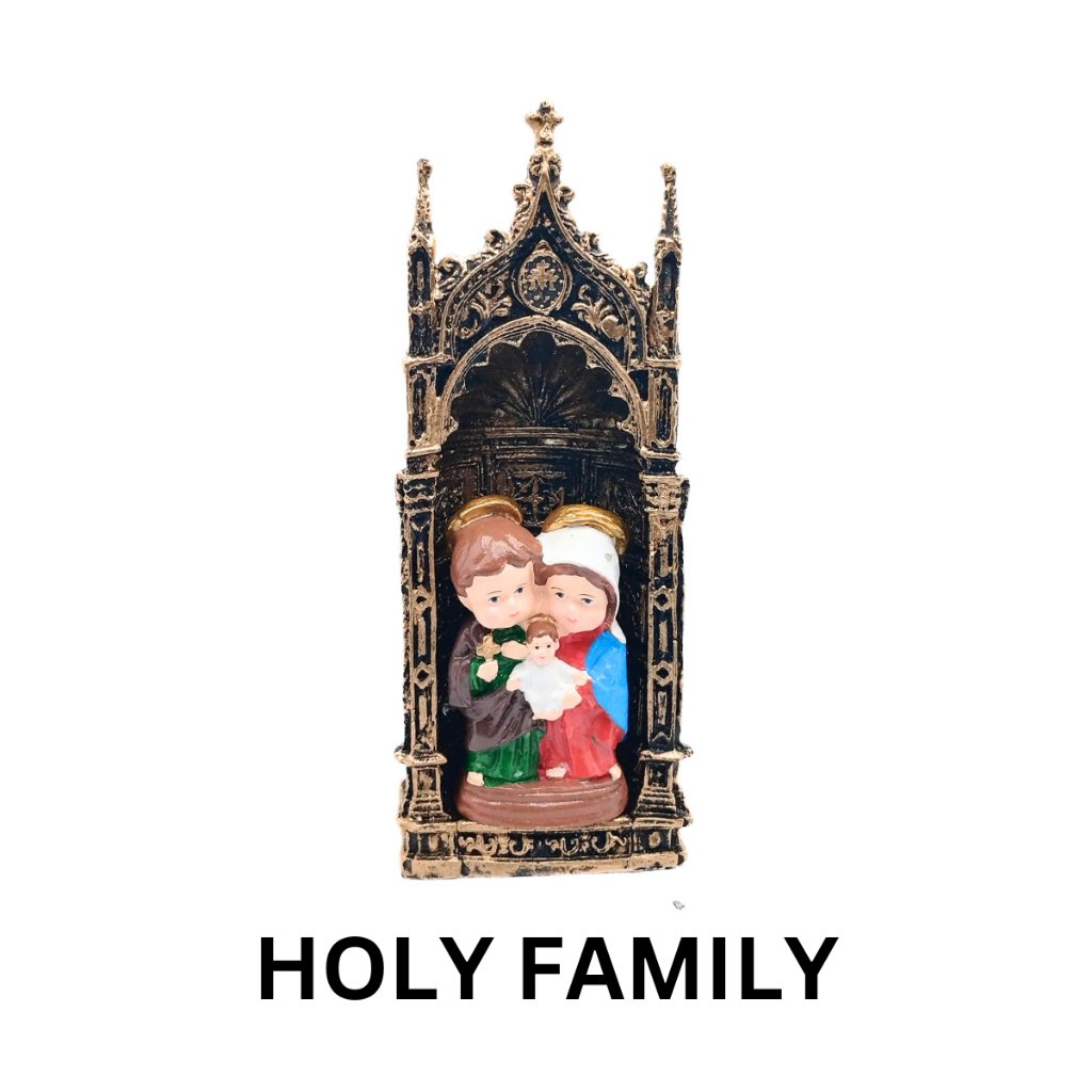 Chibi Saints with Gold Retablo Resin Home Decor Height: 8.5 inches - Image 7