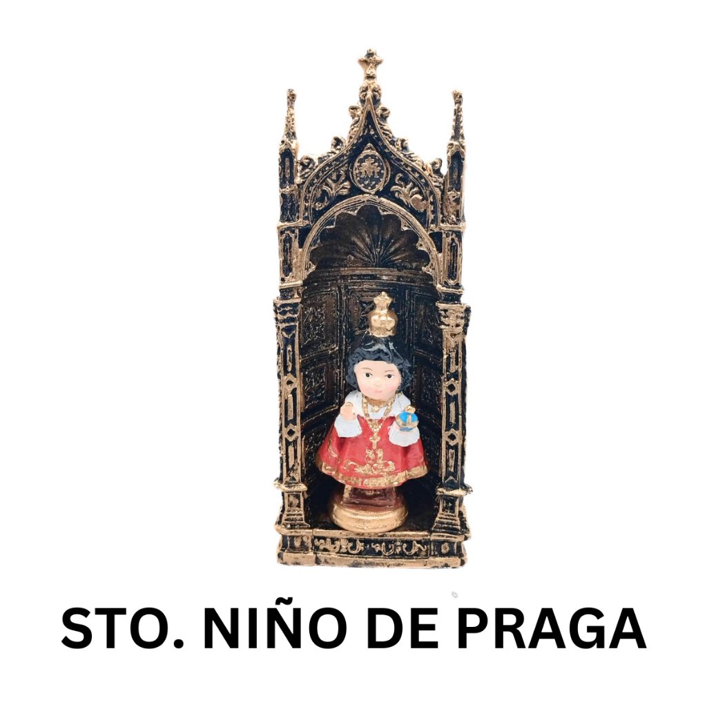Chibi Saints with Gold Retablo Resin Home Decor Height: 8.5 inches - Image 8