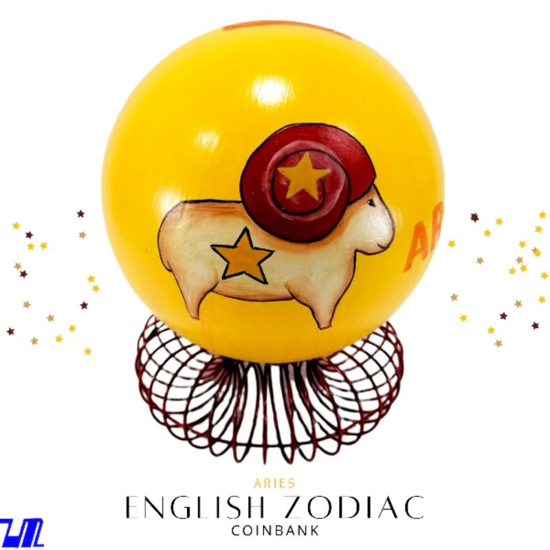 Alkansya Coin Bank for Kids English Aries Zodiac Sign