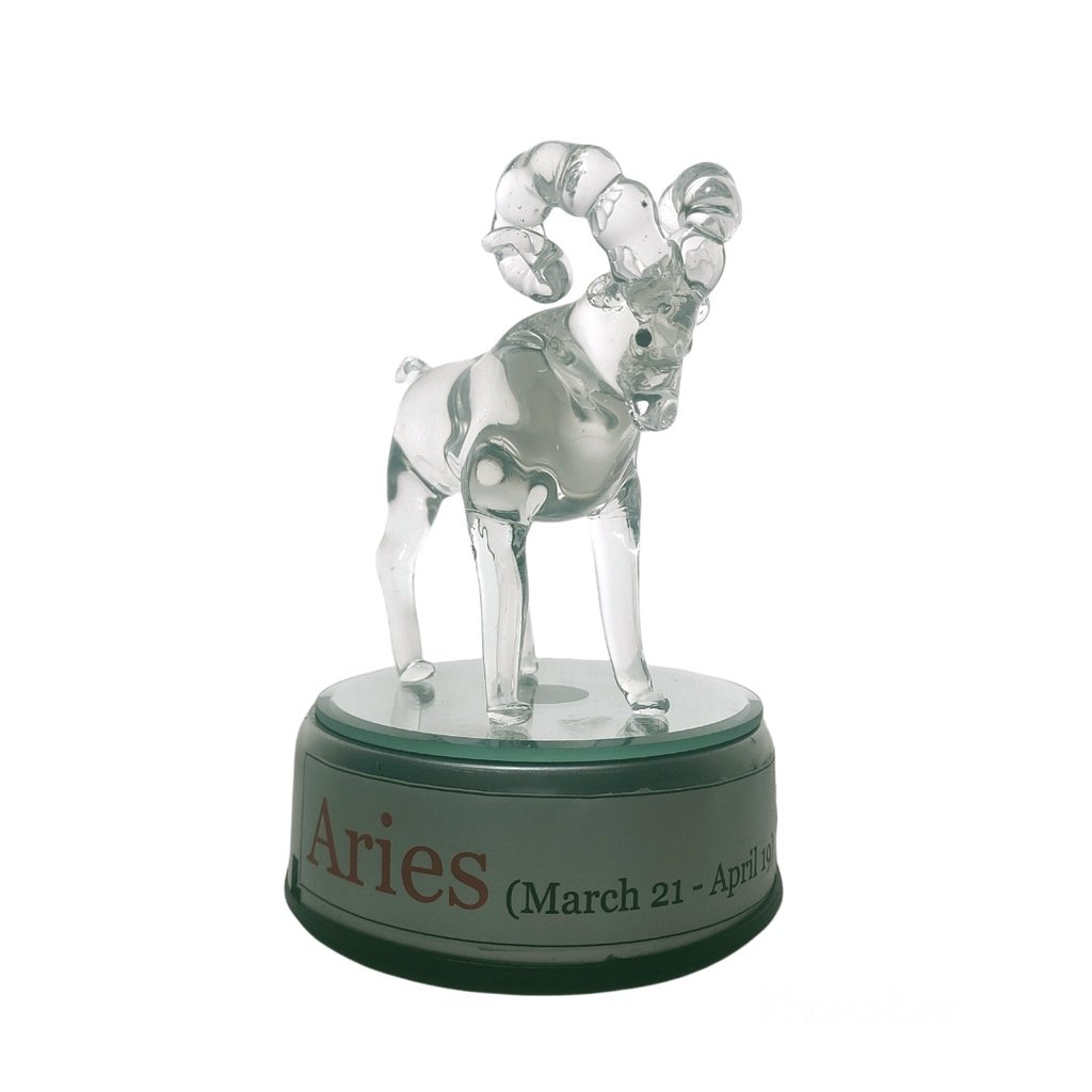 Aries Ram Zodiac Sign Glass Figurine Horoscope Collection - Image 3