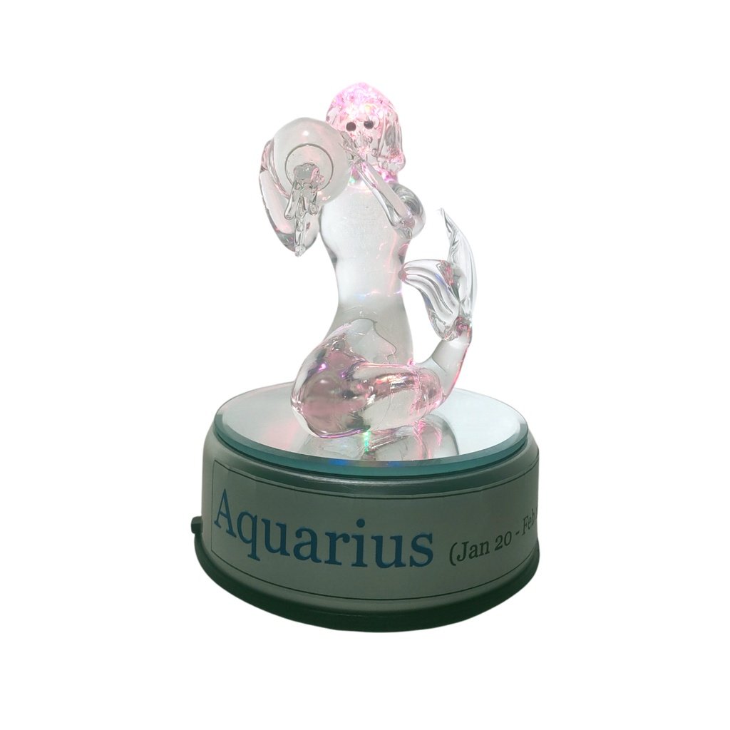 Aquarius Water Bearer Zodiac Sign Glass Figurine Horoscope Collection - Image 2