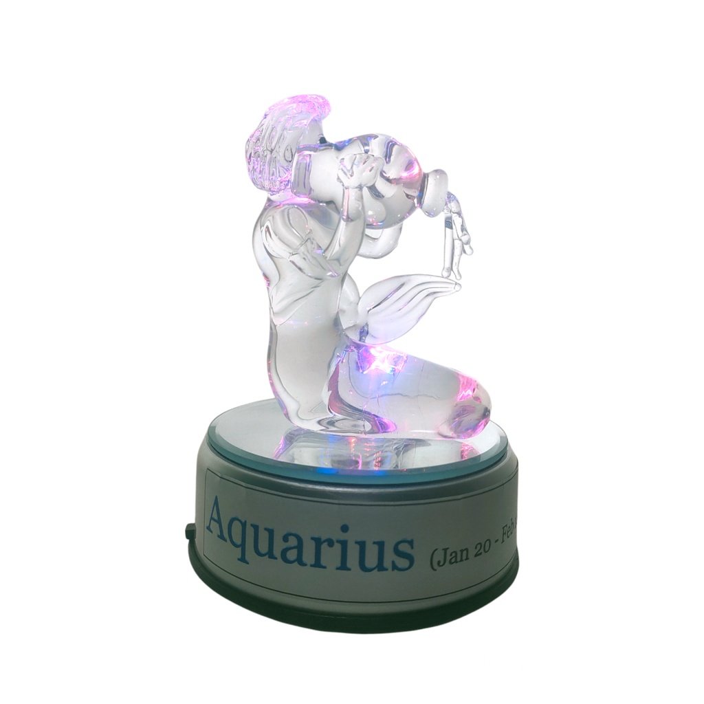 Aquarius Water Bearer Zodiac Sign Glass Figurine Horoscope Collection - Image 3