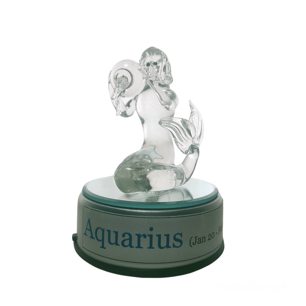 Aquarius Water Bearer Zodiac Sign Glass Figurine Horoscope Collection - Image 5