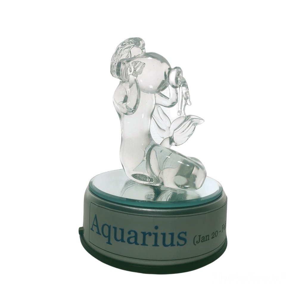 Aquarius Water Bearer Zodiac Sign Glass Figurine Horoscope Collection - Image 6