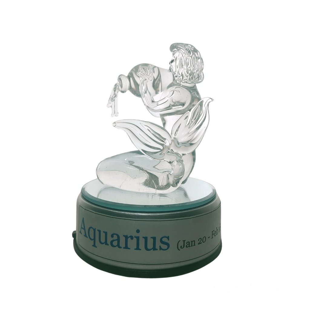 Aquarius Water Bearer Zodiac Sign Glass Figurine Horoscope Collection - Image 7