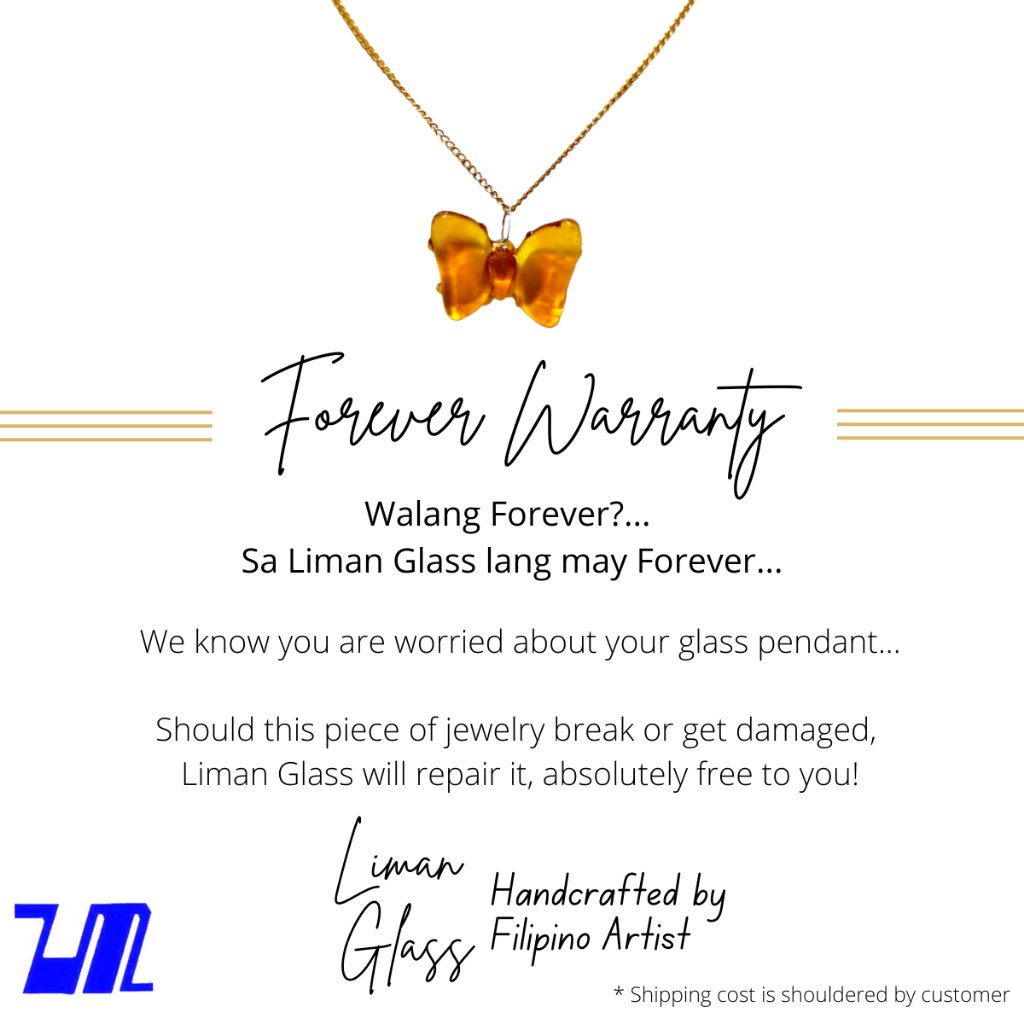 Glass Butterfly Pendant in 18k Gold Necklace for Women with Box - Image 9