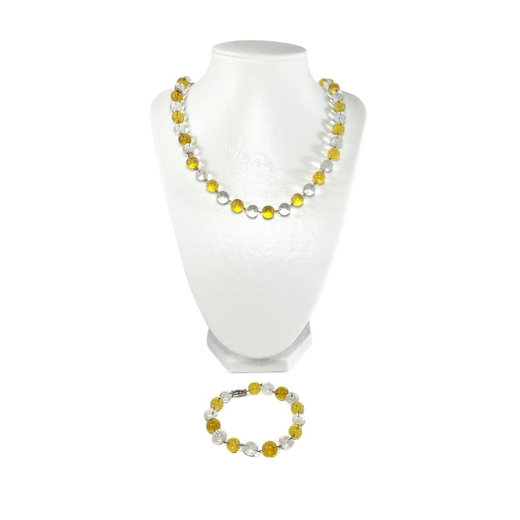 Liman Glass Beads Necklace For Women with Bracelet Set - Image 4