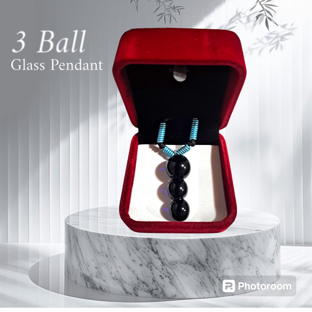 Liman Glass 3 Ball Pendant Fashion Jewelry Necklace for Women - Image 2