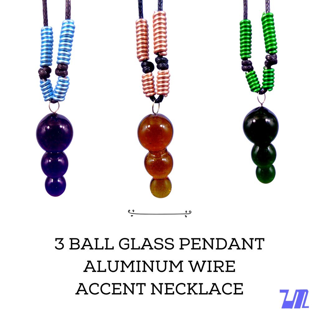 Liman Glass 3 Ball Pendant Fashion Jewelry Necklace for Women - Image 3