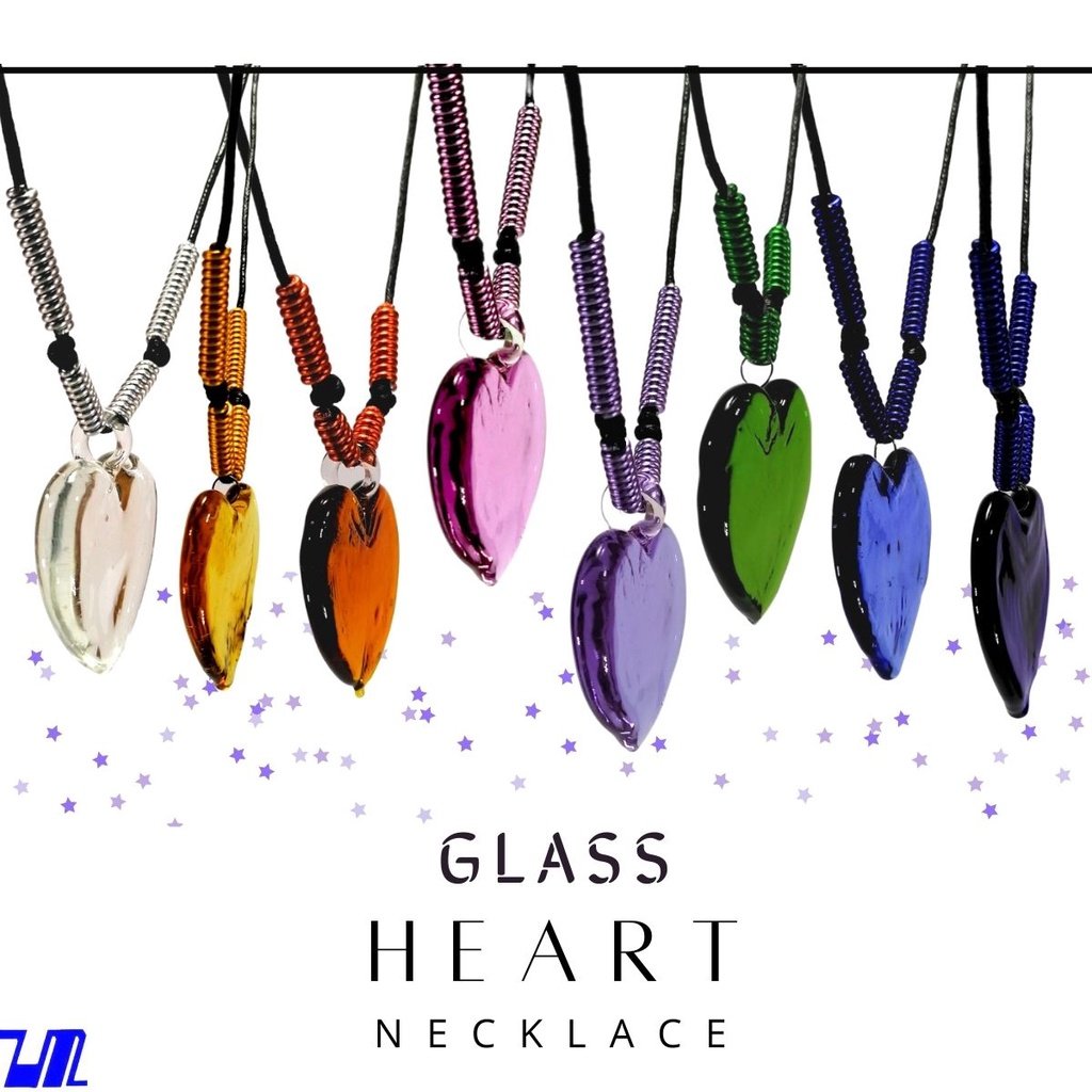 Liman Glass Heart Pendant Necklace for Women - Image 2