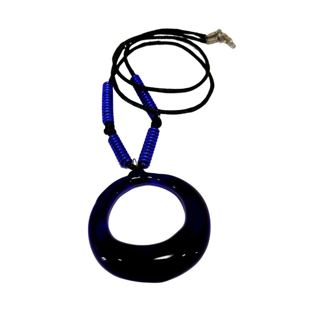Liman Glass Ring Glass Pendant with Alum Wire Accent Necklace - Image 3