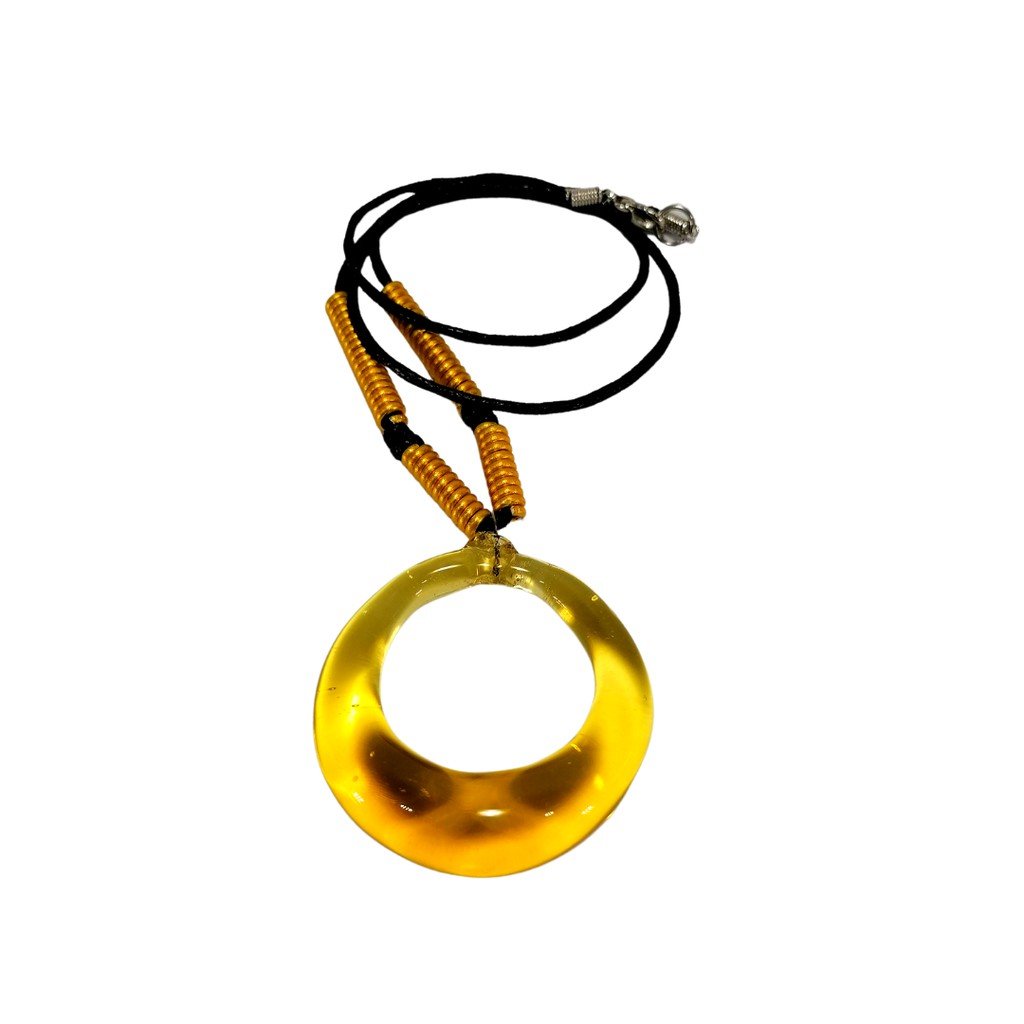 Liman Glass Ring Glass Pendant with Alum Wire Accent Necklace - Image 5