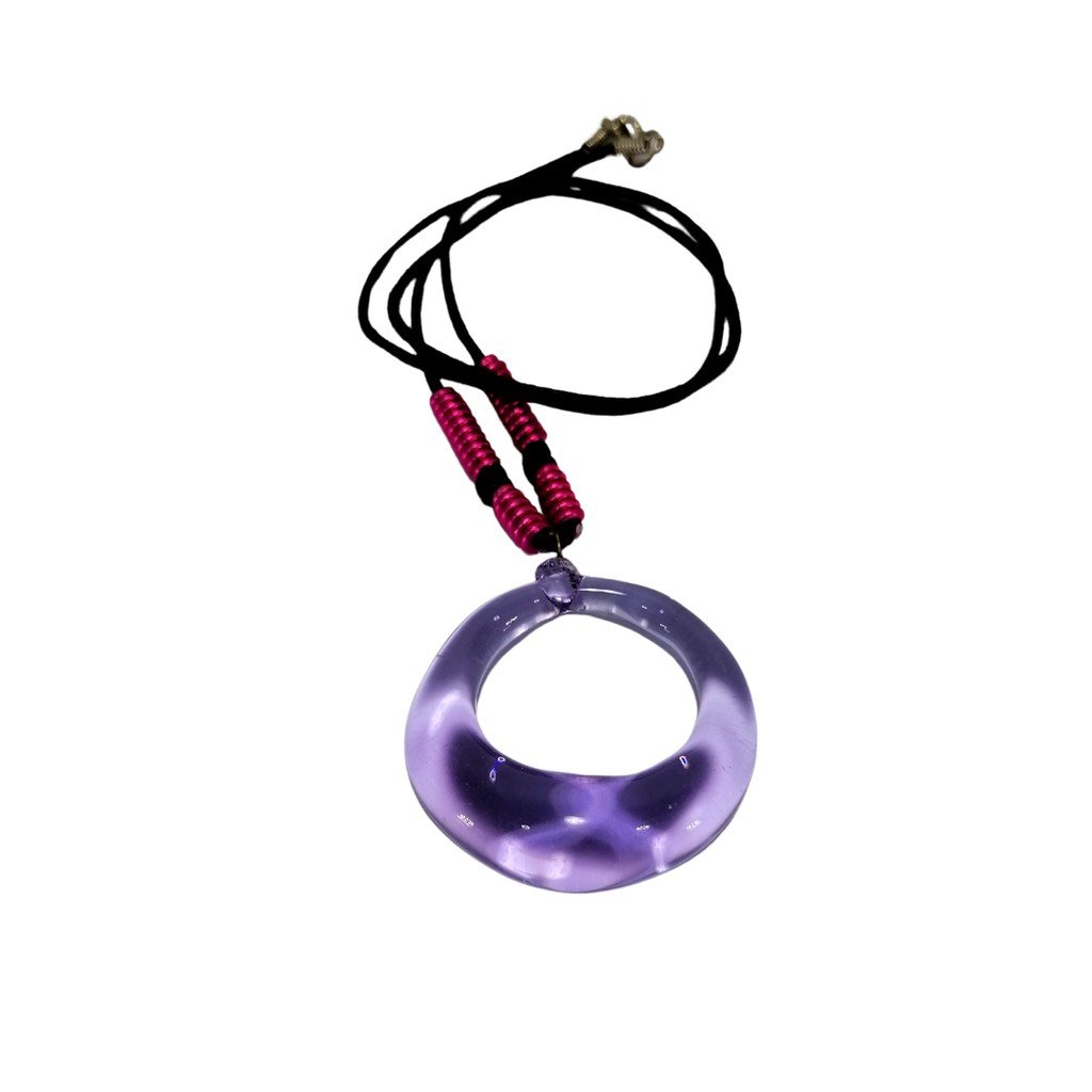Liman Glass Ring Glass Pendant with Alum Wire Accent Necklace - Image 7