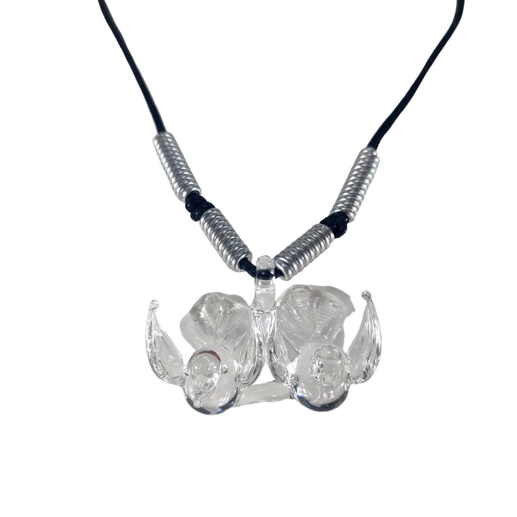 Lovebird Glass Pendant Couple Necklace - Image 3