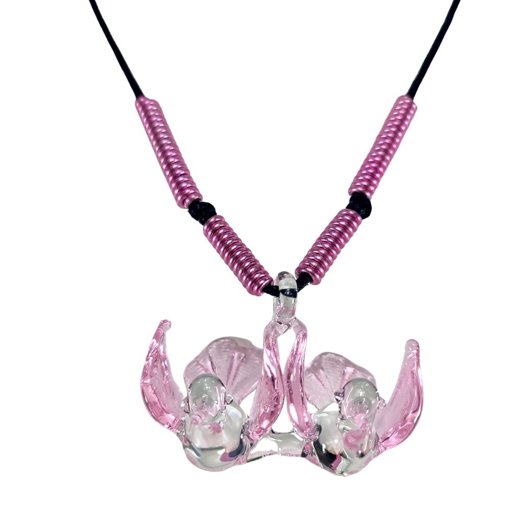 Lovebird Glass Pendant Couple Necklace - Image 5