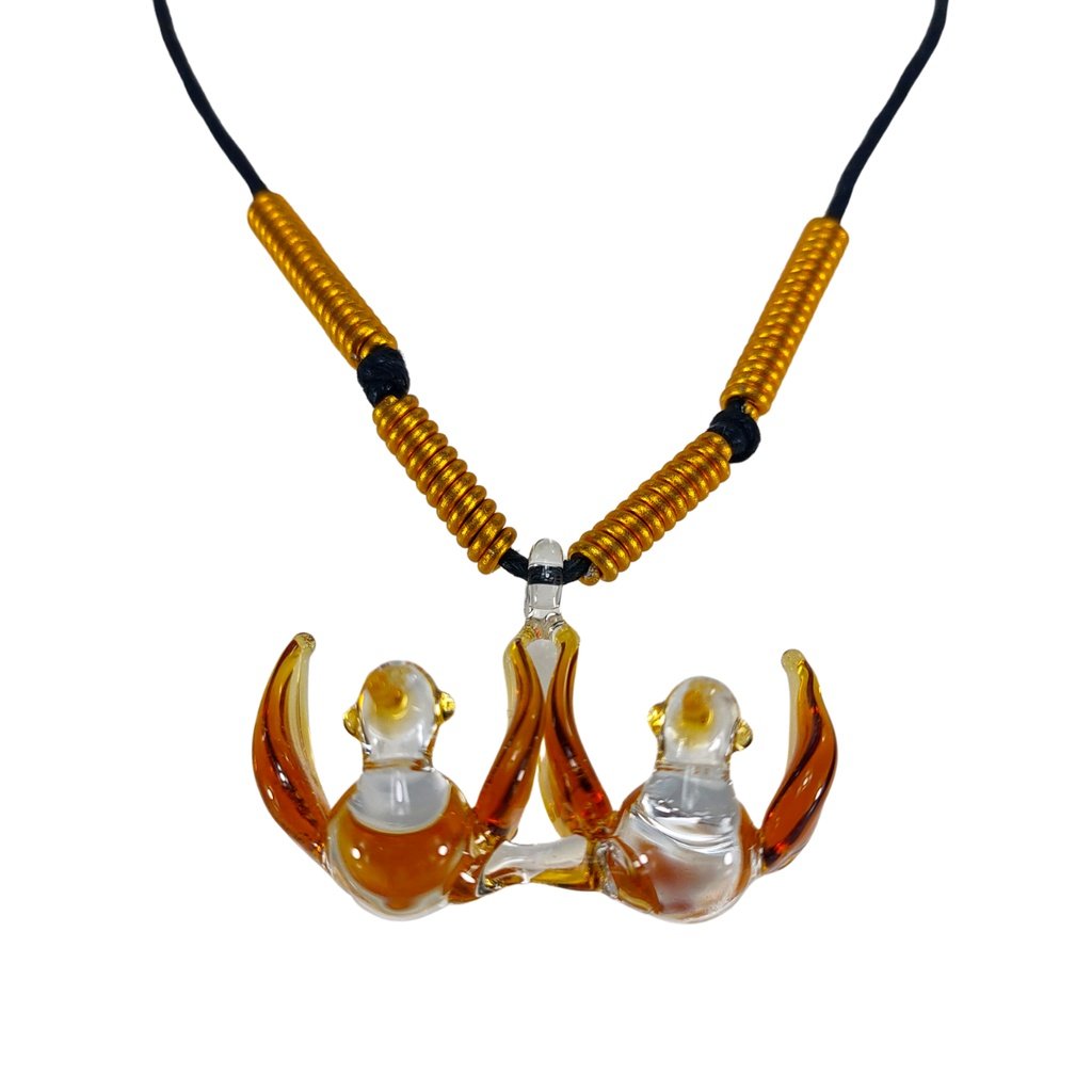 Lovebird Glass Pendant Couple Necklace - Image 6
