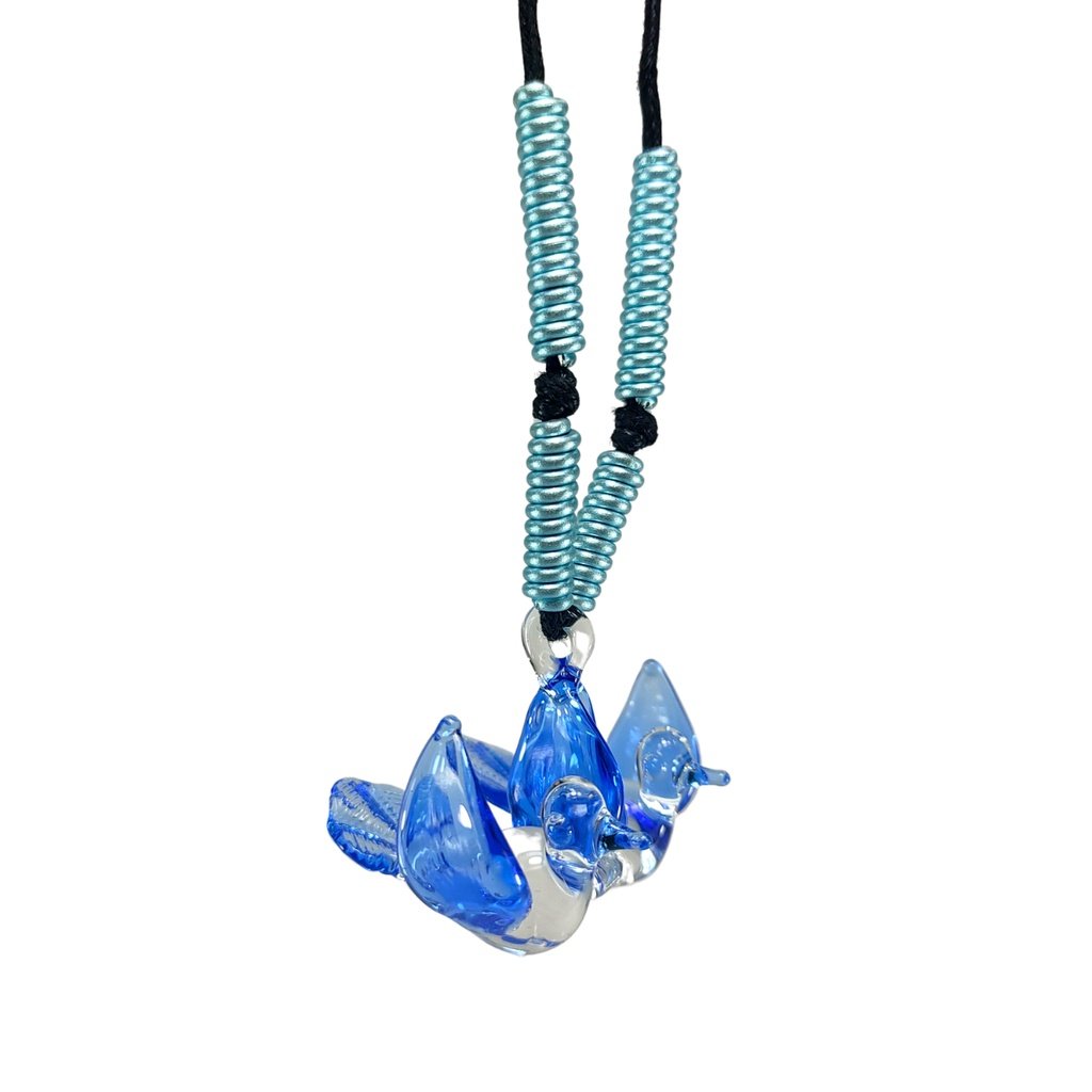 Lovebird Glass Pendant Couple Necklace - Image 7
