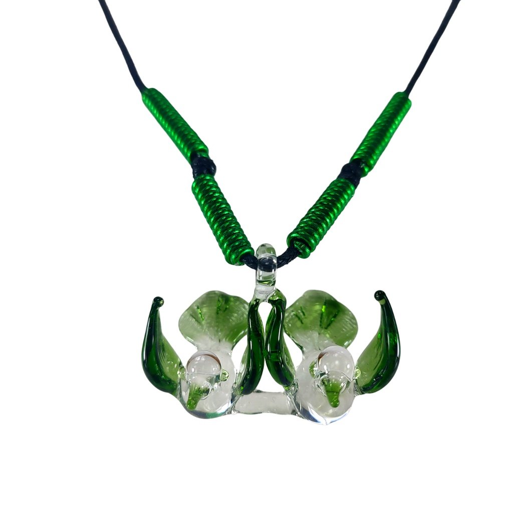 Lovebird Glass Pendant Couple Necklace