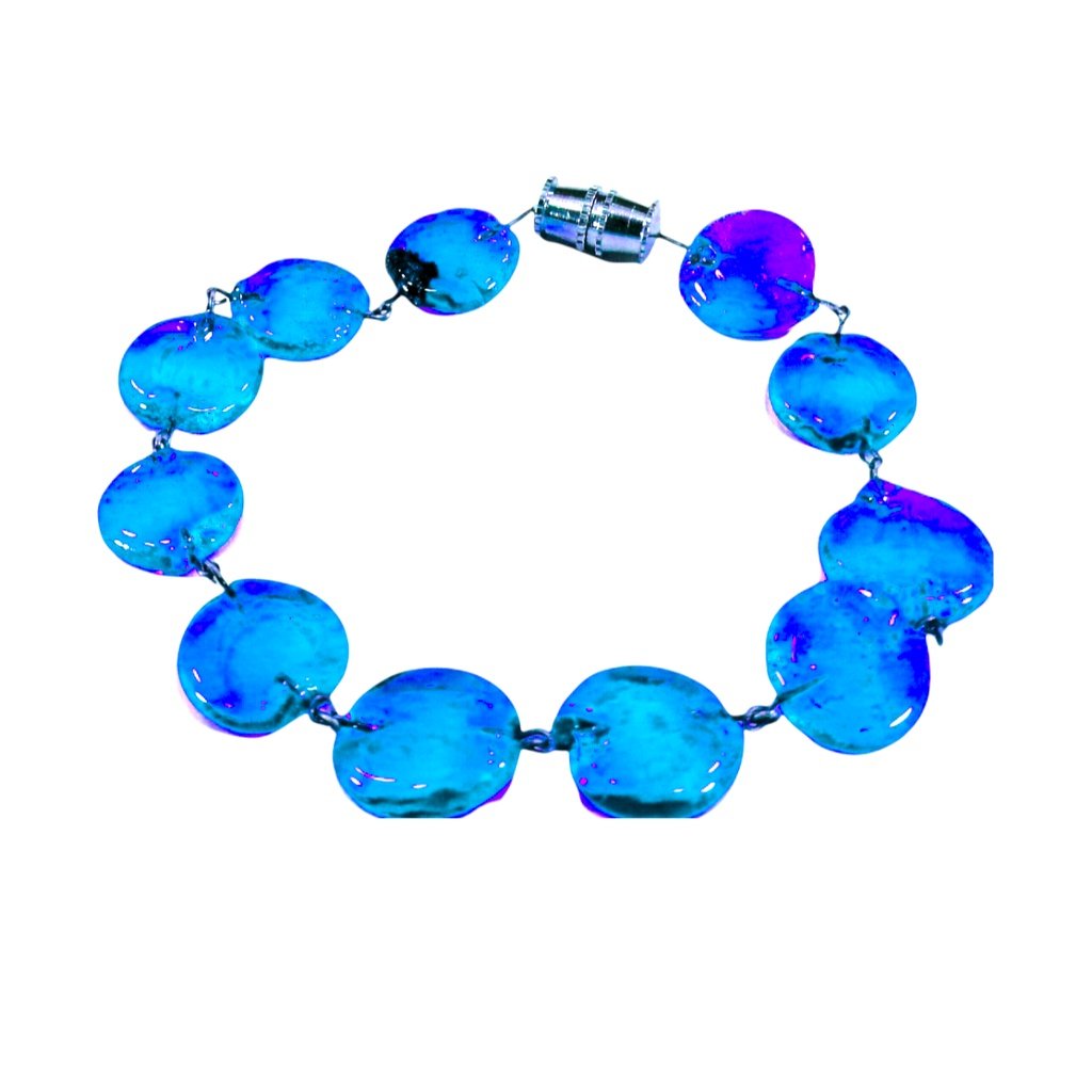 Glass Flat Circle Bracelet for Women