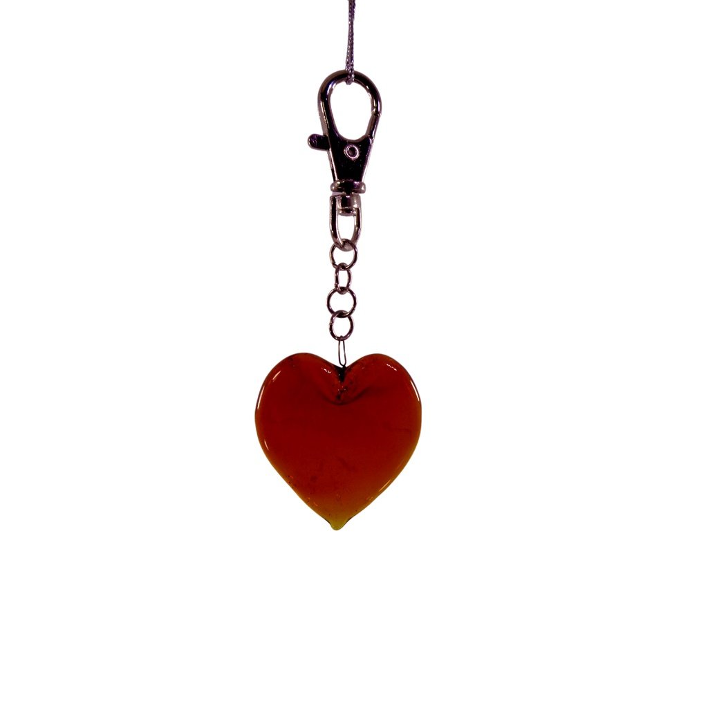 Glass Heart-shaped Pendant Key Chain Holder for Ladies Bag Charm, Wallet, Phone - Image 3