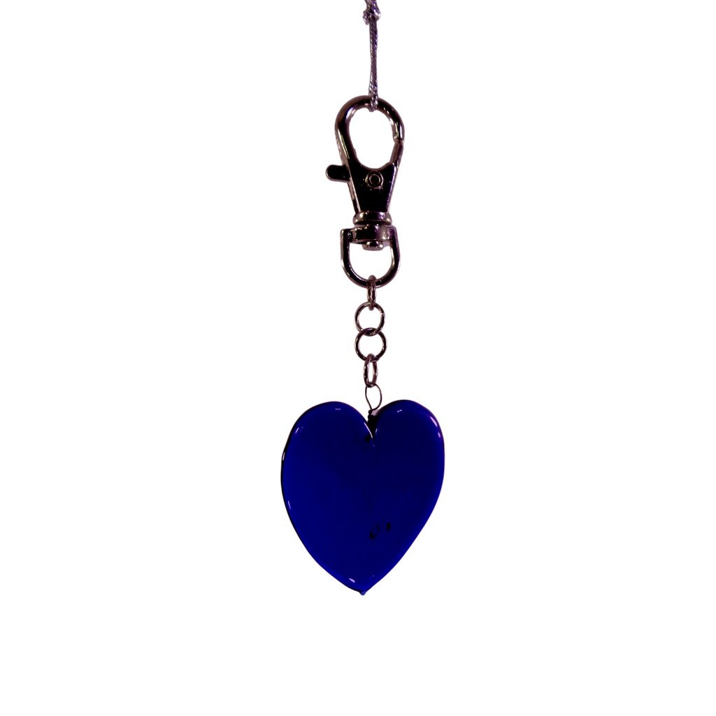 Glass Heart-shaped Pendant Key Chain Holder for Ladies Bag Charm, Wallet, Phone - Image 4