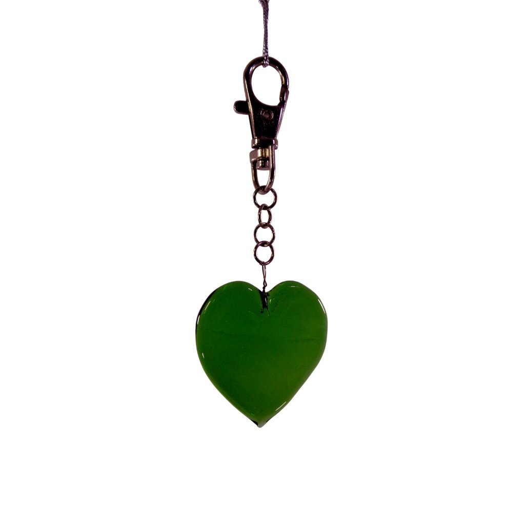 Glass Heart-shaped Pendant Key Chain Holder for Ladies Bag Charm, Wallet, Phone - Image 6