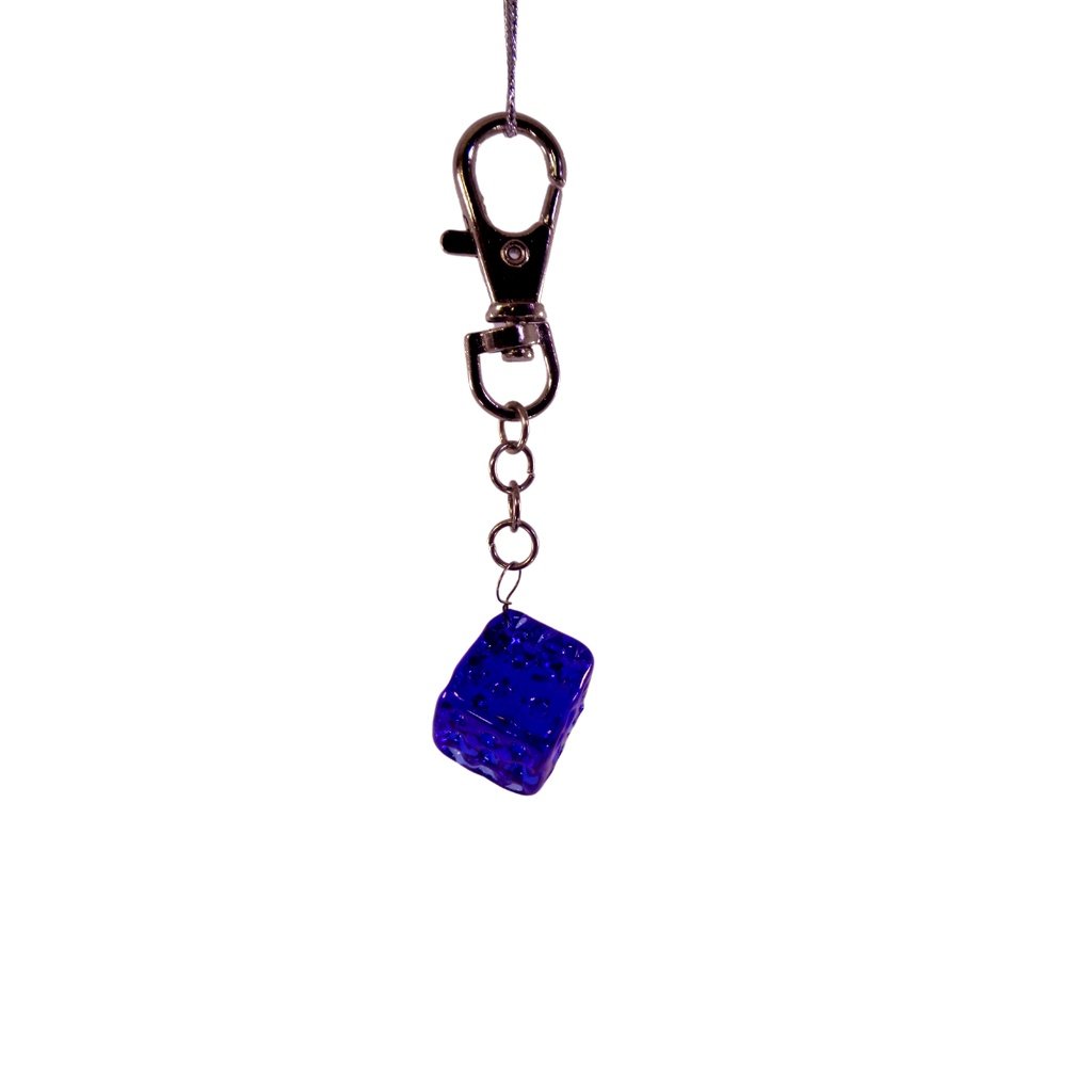 Dice Glass Pendant Key Chain Holder for Ladies Bag Charm, Wallet, Phone - Image 2