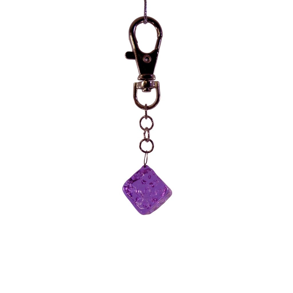 Dice Glass Pendant Key Chain Holder for Ladies Bag Charm, Wallet, Phone - Image 4