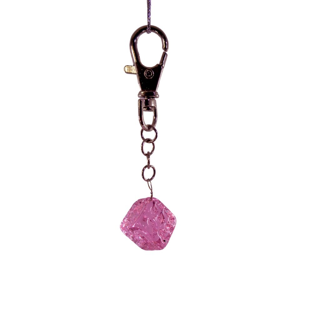 Dice Glass Pendant Key Chain Holder for Ladies Bag Charm, Wallet, Phone - Image 5