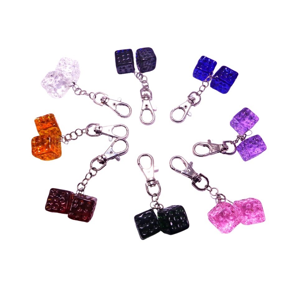 Double Dice Key Bag Holder Charm Ring Chain Keychain