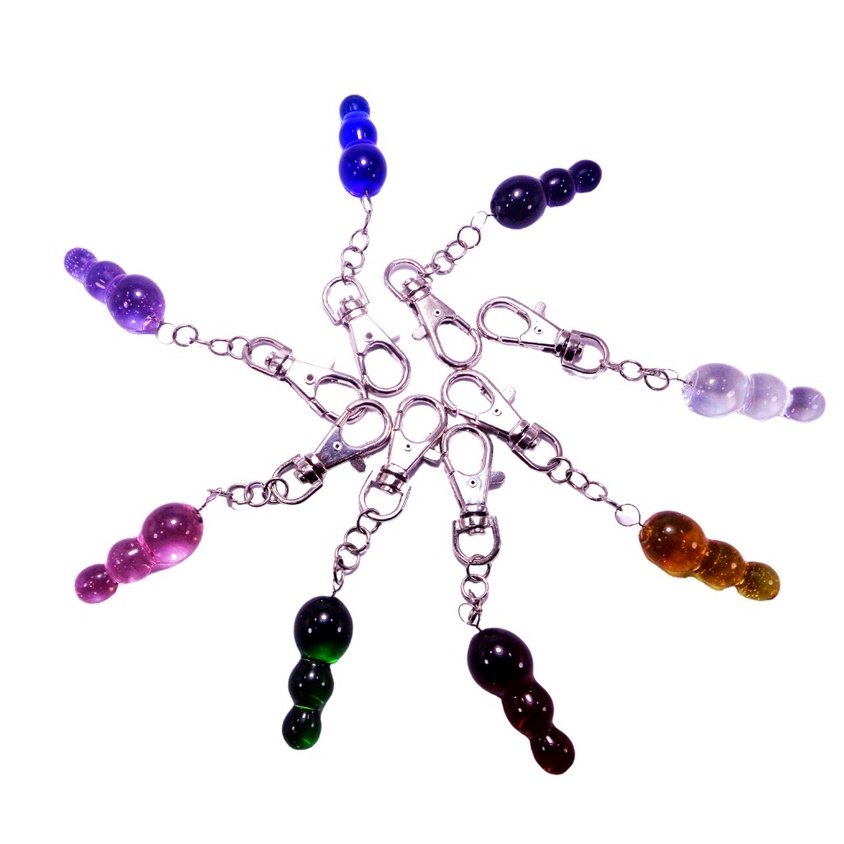 3 Ball Key Holder Glass Ring Chain Keychain Fashion Artisan