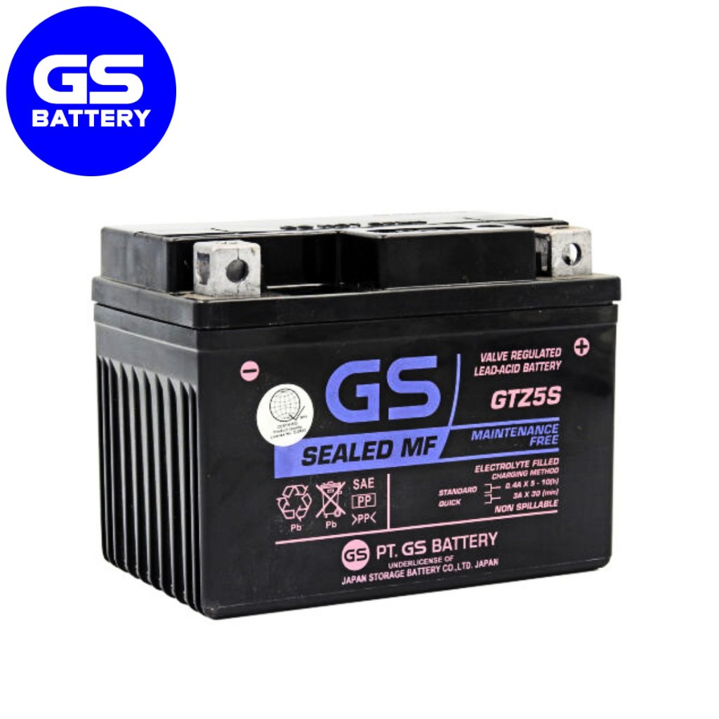 GS Motorcycle Battery GTZ5S 4L Sealed Maintenance Free for HONDA XRM, WAVE, MIO, SHOGUN, SOUL, BEAT