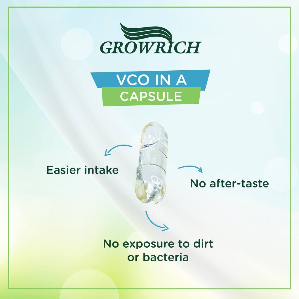 GROWRICH Vco Virgin Coconut Oil Capsule 500mg 50 & 100 Capsules - Image 3