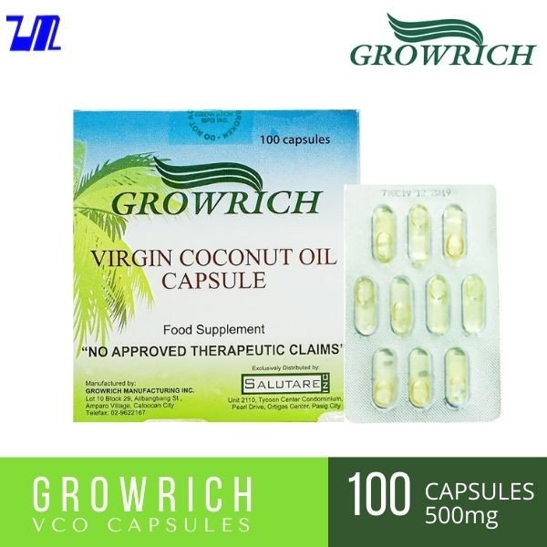 GROWRICH Vco Virgin Coconut Oil Capsule 500mg 50 & 100 Capsules - Image 9