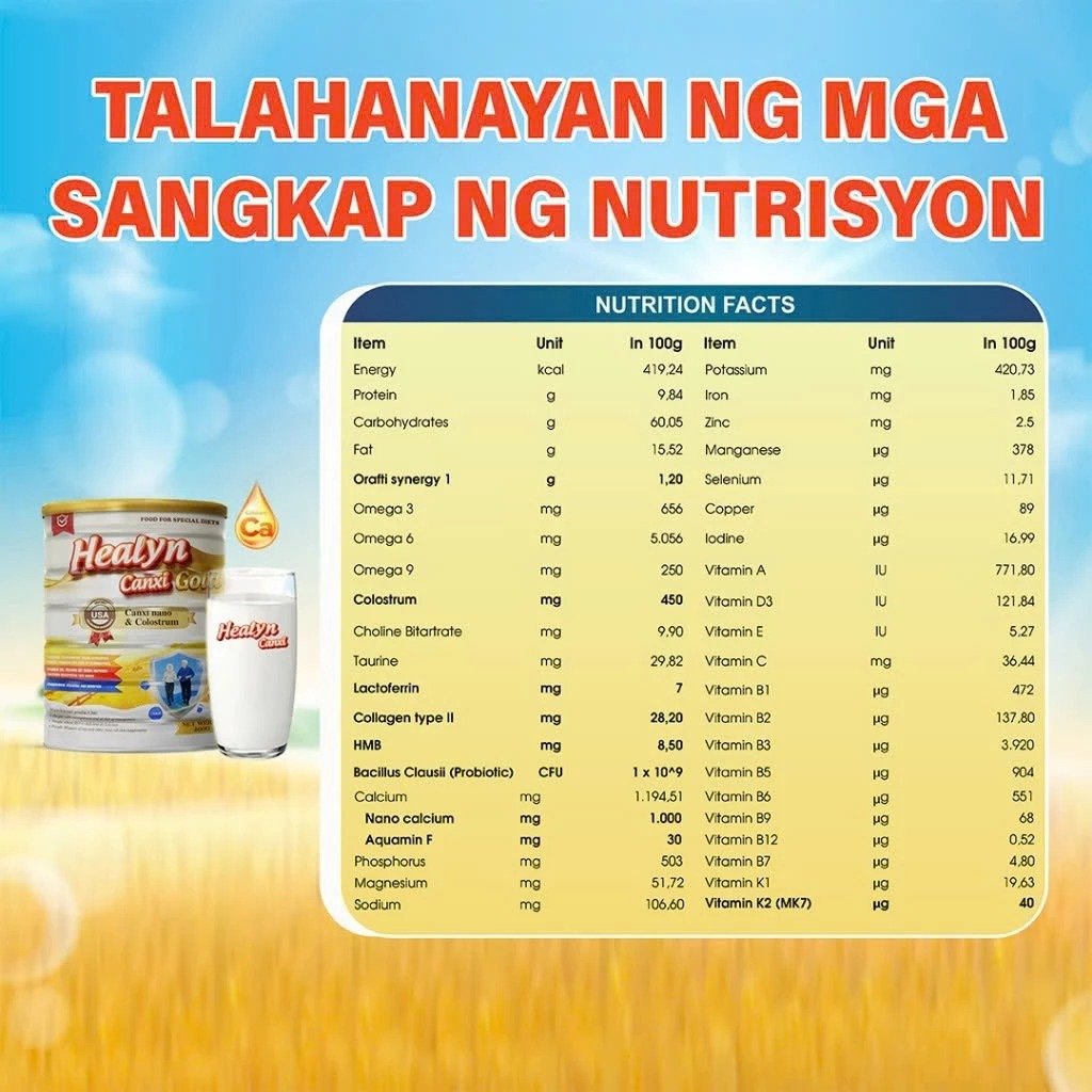 HEALYN Canxi Gold Milk 400g Colostrum Calcium Milk for Diabetic - Image 7