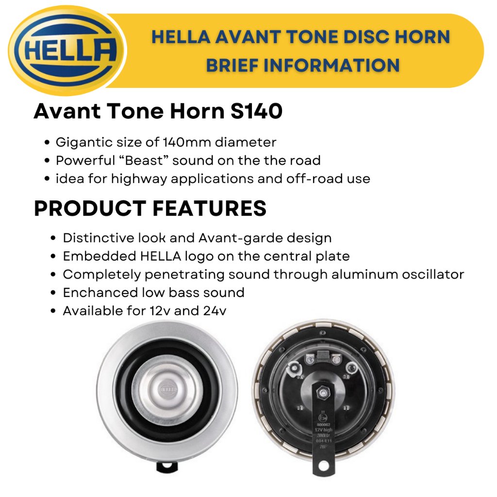 Hella Avant-Tone 12V Disc Horn Set Of 2 - 004 811 101 Silver - Image 4