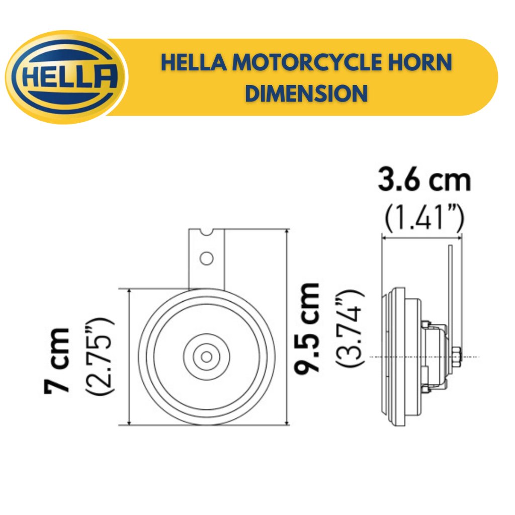 Hella Motorcycle Horn - Single 105dB / 3AL 012 588-HT - Image 5