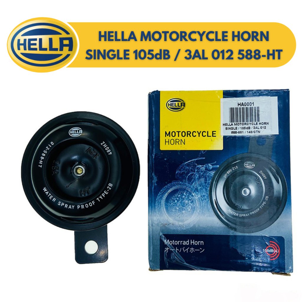 Hella Motorcycle Horn - Single 105dB / 3AL 012 588-HT