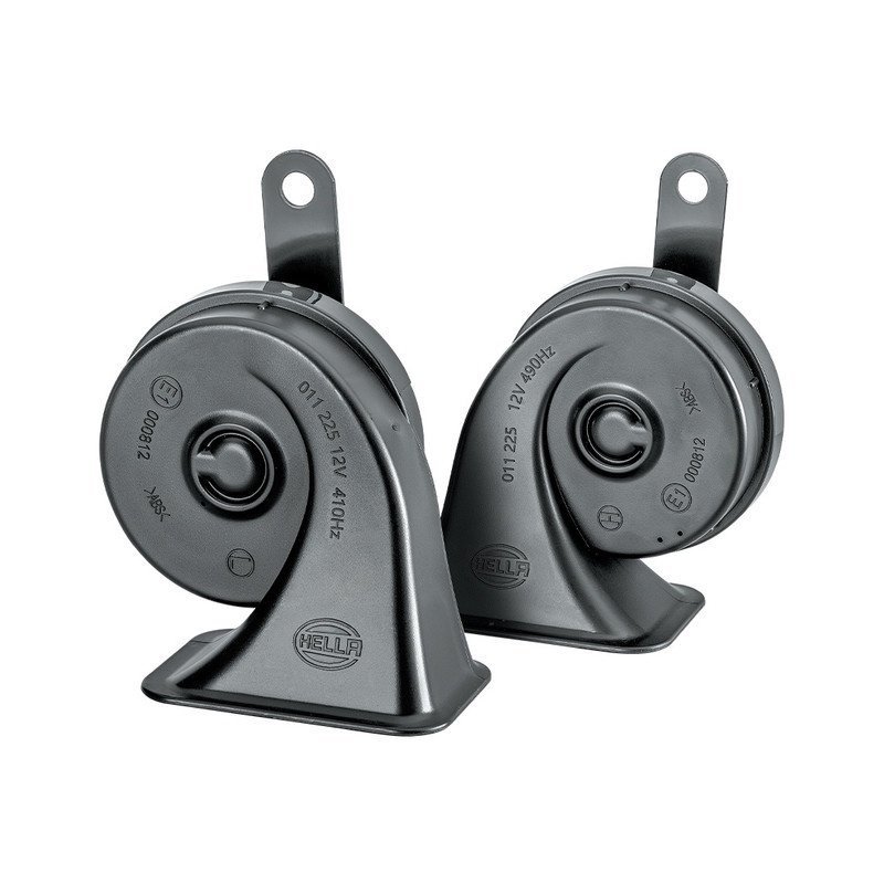 Hella Midnight Black 12V Trumpet Horn Set Of 2 - 011 225 111 - Image 5