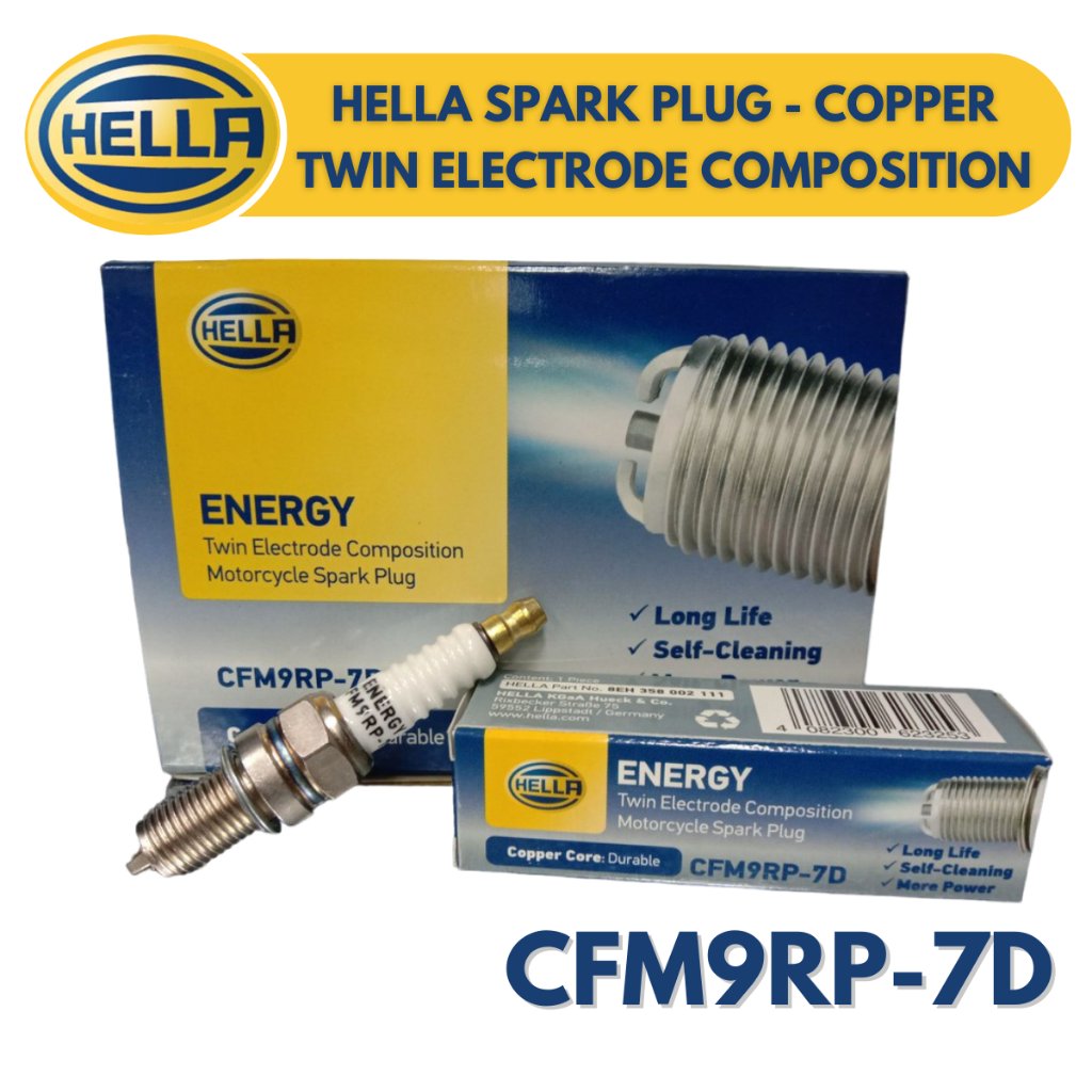 Hella Motorcycle Spark Plug Copper (Twin Electrodes) - CFM9RP-7D
