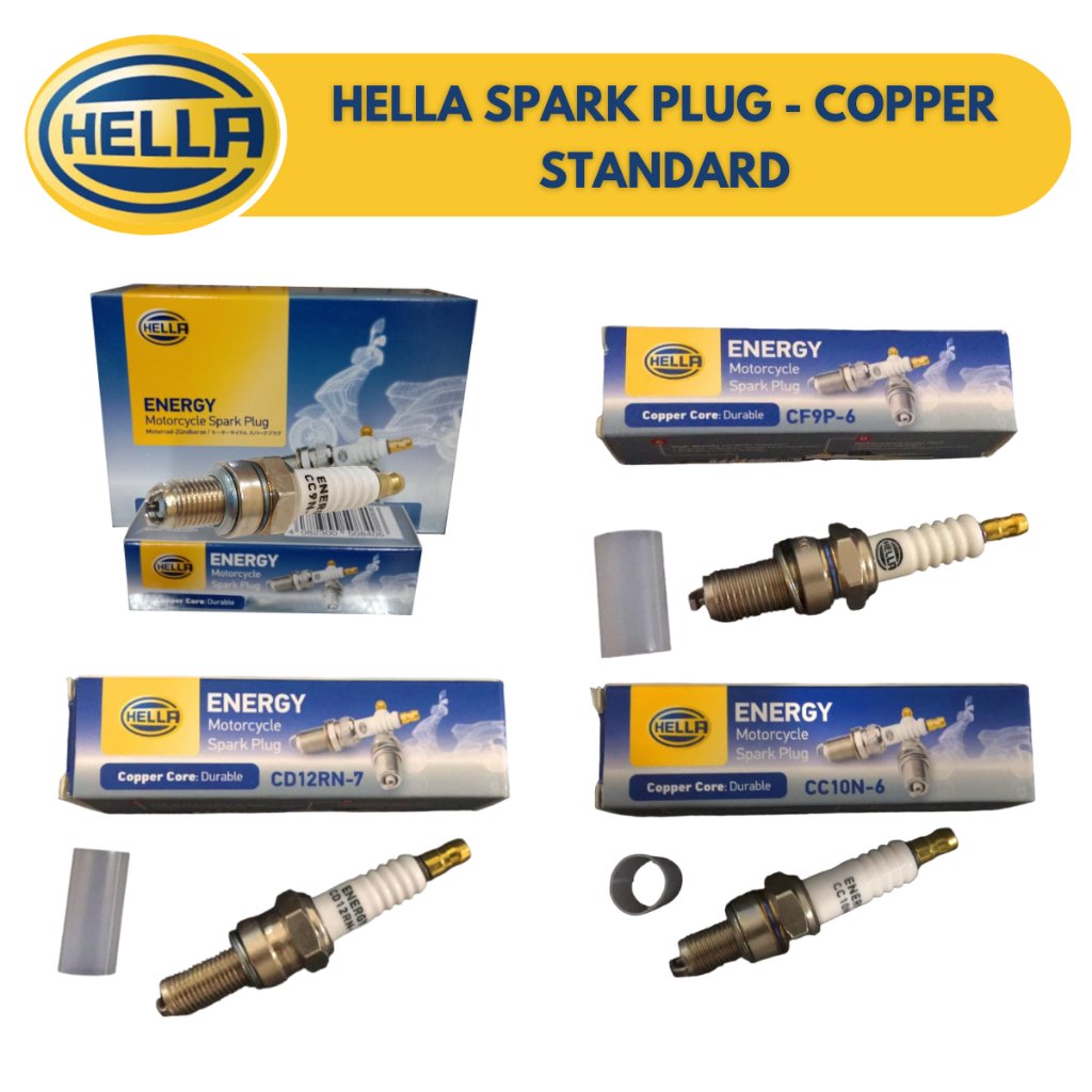 Hella Spark Plug - Copper (Stantard) Sparkplug for Motorcycle Mio, XRM Barako, Raider, W125, TMX