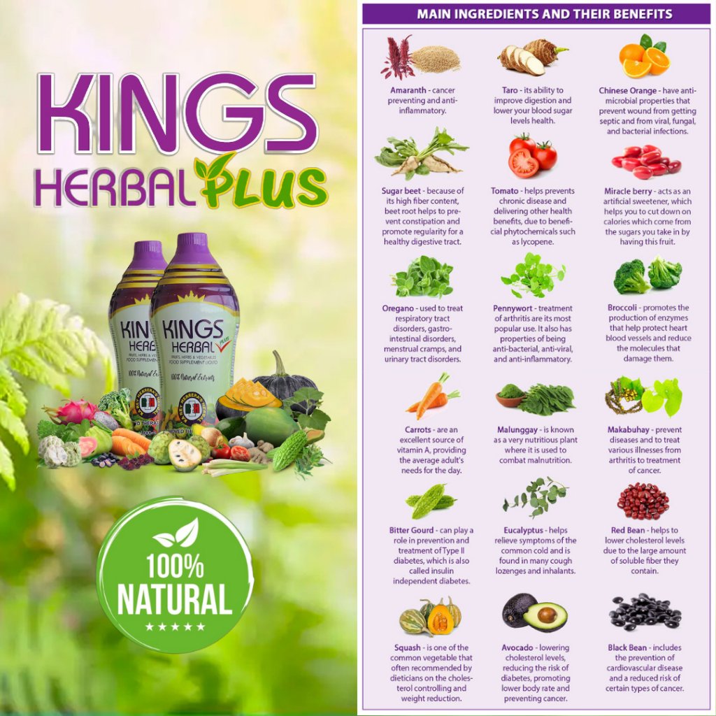 Kings Herbal Plus Original Ka Rey Herrera Herbal Antioxidant Drink Food Supplement 1 Liter - Image 3
