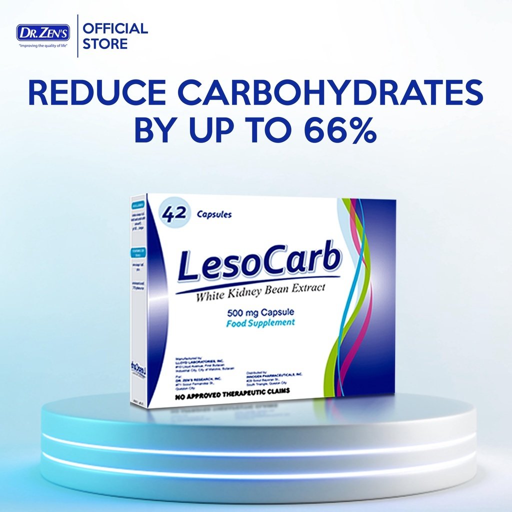 Lesocarb White Kidney Bean Extract 500mg Carb Blocker 42's Capsule - Image 3