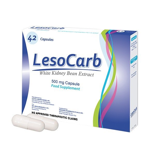 Lesocarb White Kidney Bean Extract 500mg Carb Blocker 42's Capsule