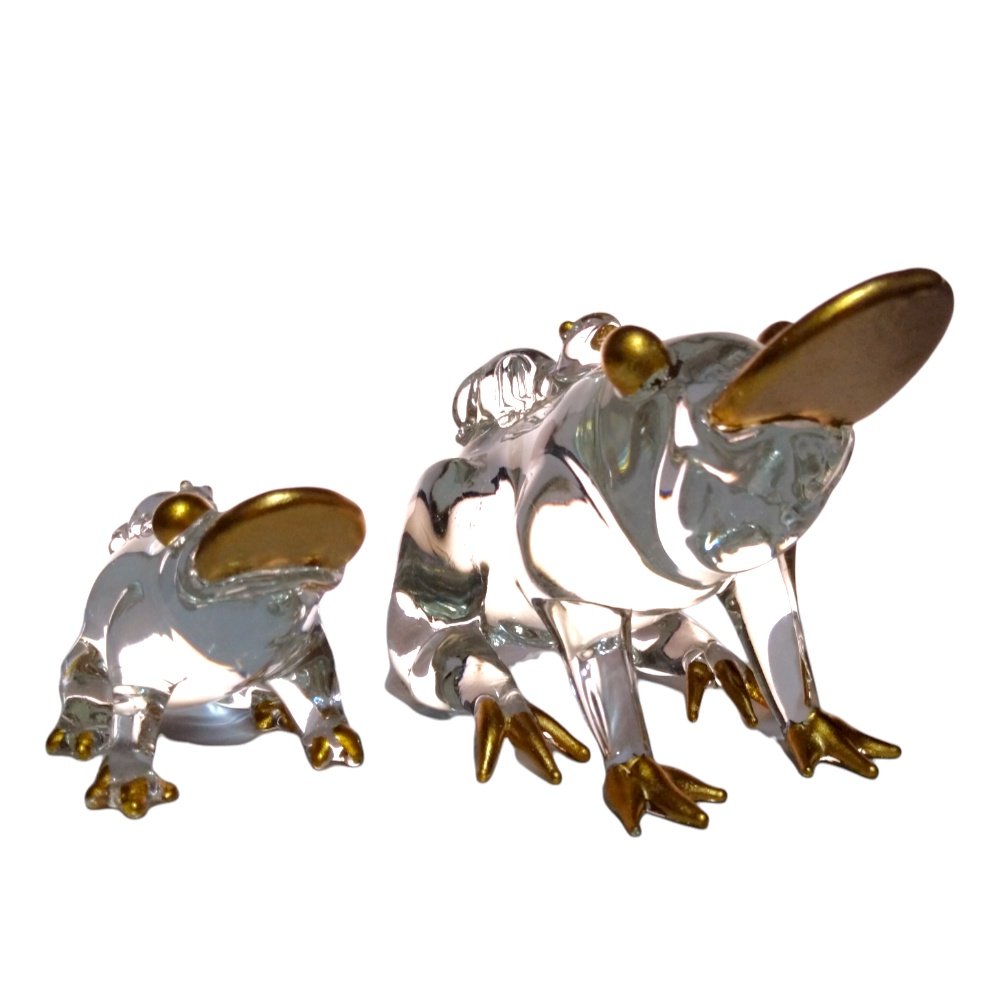 Liman Glass Money Frog Feng Shui Lucky Charm for Business with Rotating Base - Image 3