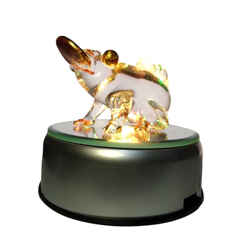 Liman Glass Money Frog Feng Shui Lucky Charm for Business with Rotating Base - Image 4