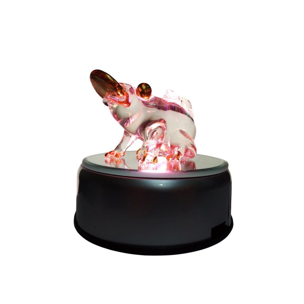 Liman Glass Money Frog Feng Shui Lucky Charm for Business with Rotating Base - Image 5