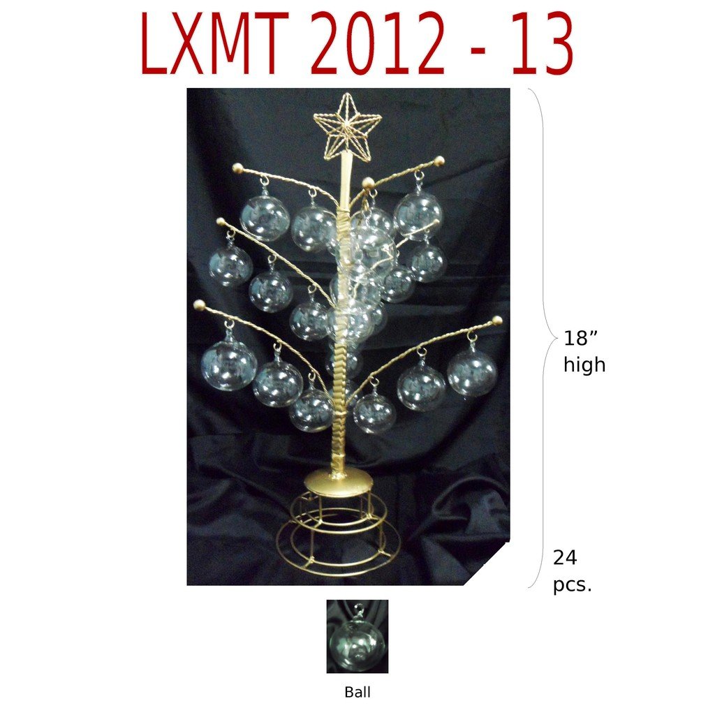 Tabletop Mini Christmas Tree with Mini Clear Glass Ball Xmas Ornaments - Image 2