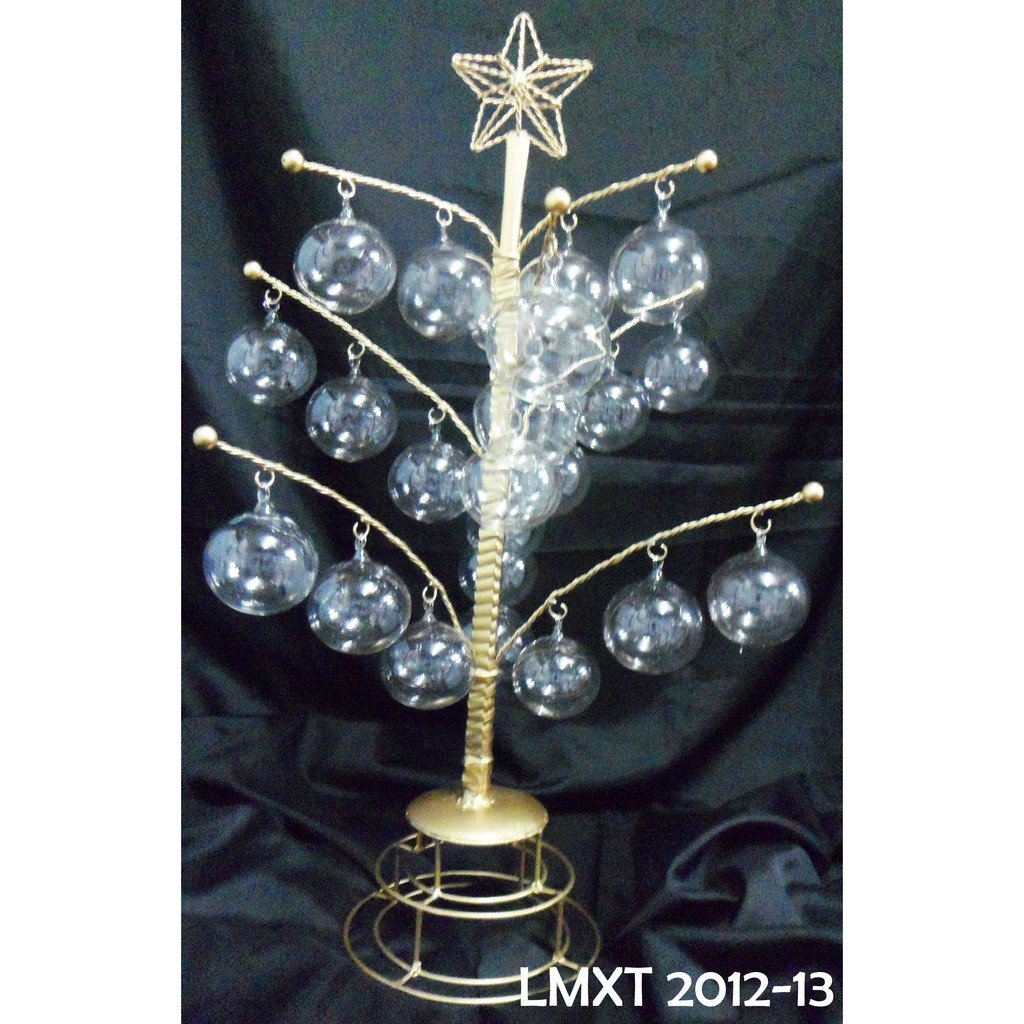 Tabletop Mini Christmas Tree with Mini Clear Glass Ball Xmas Ornaments