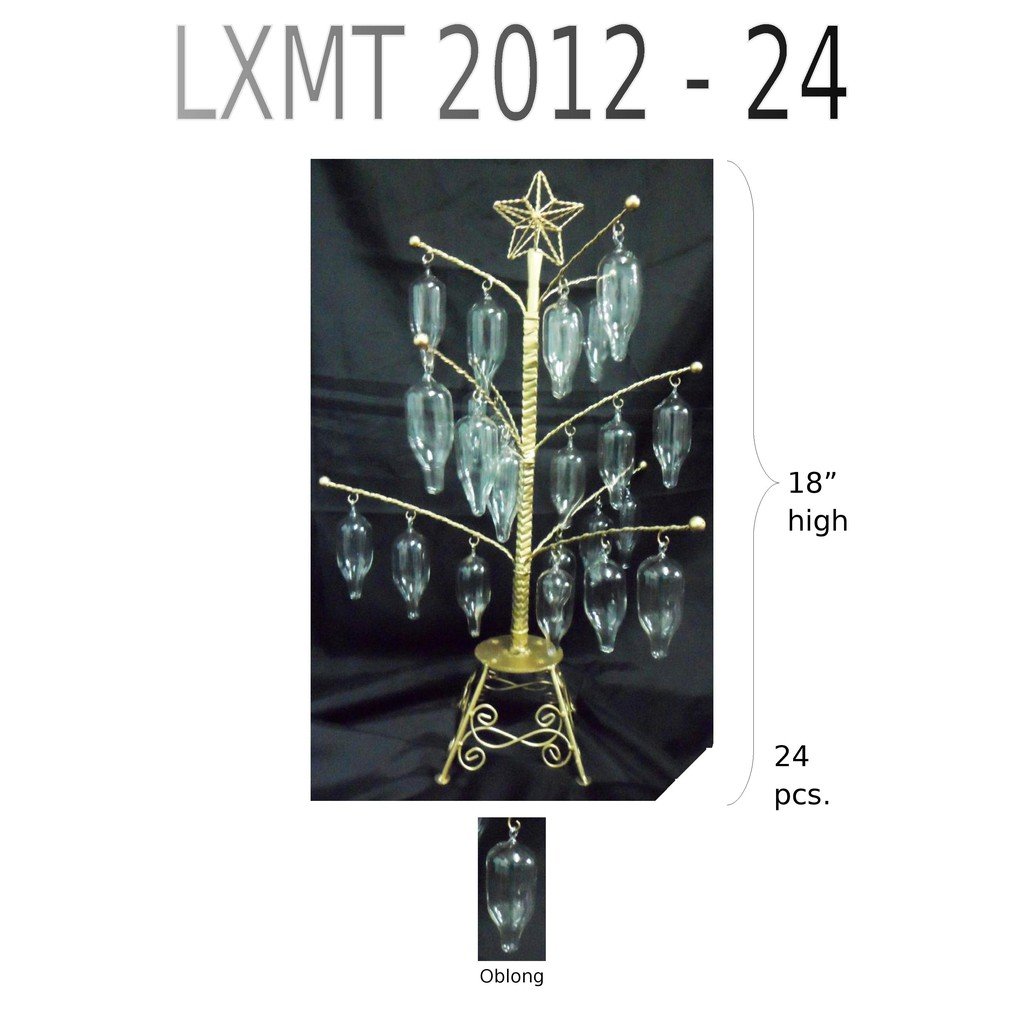 Tabletop Mini Christmas Tree w/ Glass Ornaments oblong (mini) clear - Image 2